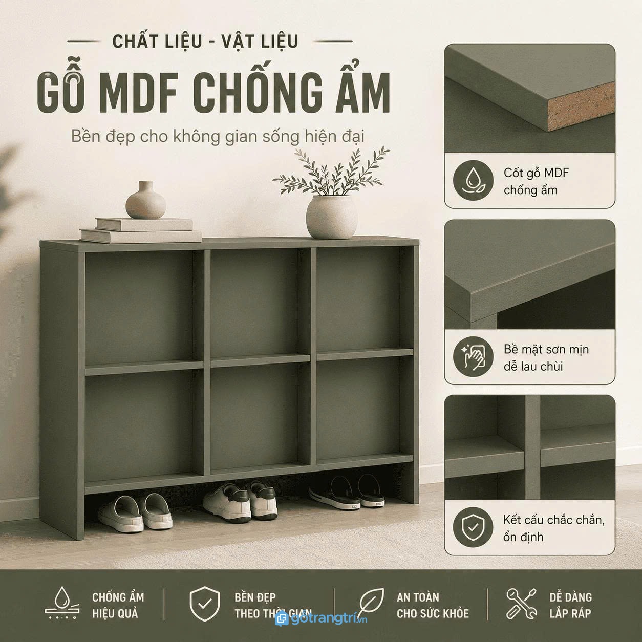 Chất liệu bền đẹp, phù hợp sử dụng lâu dài Chất liệu bền đẹp, phù hợp sử dụng lâu dài