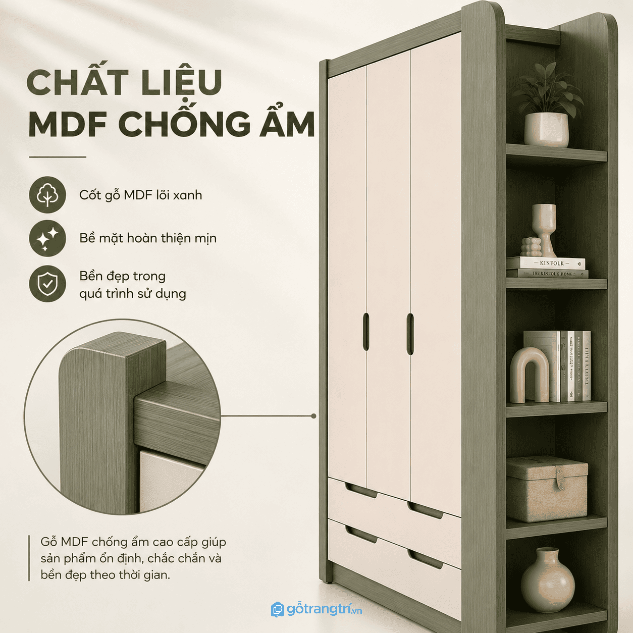 Chất liệu bền đẹp, sử dụng ổn định lâu dài