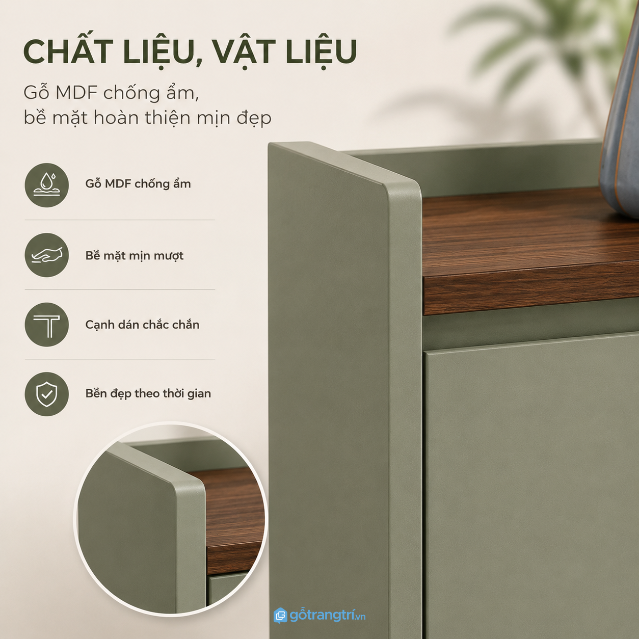 Chất liệu MDF chống ẩm bền đẹp lâu dài Chất liệu MDF chống ẩm bền đẹp lâu dài