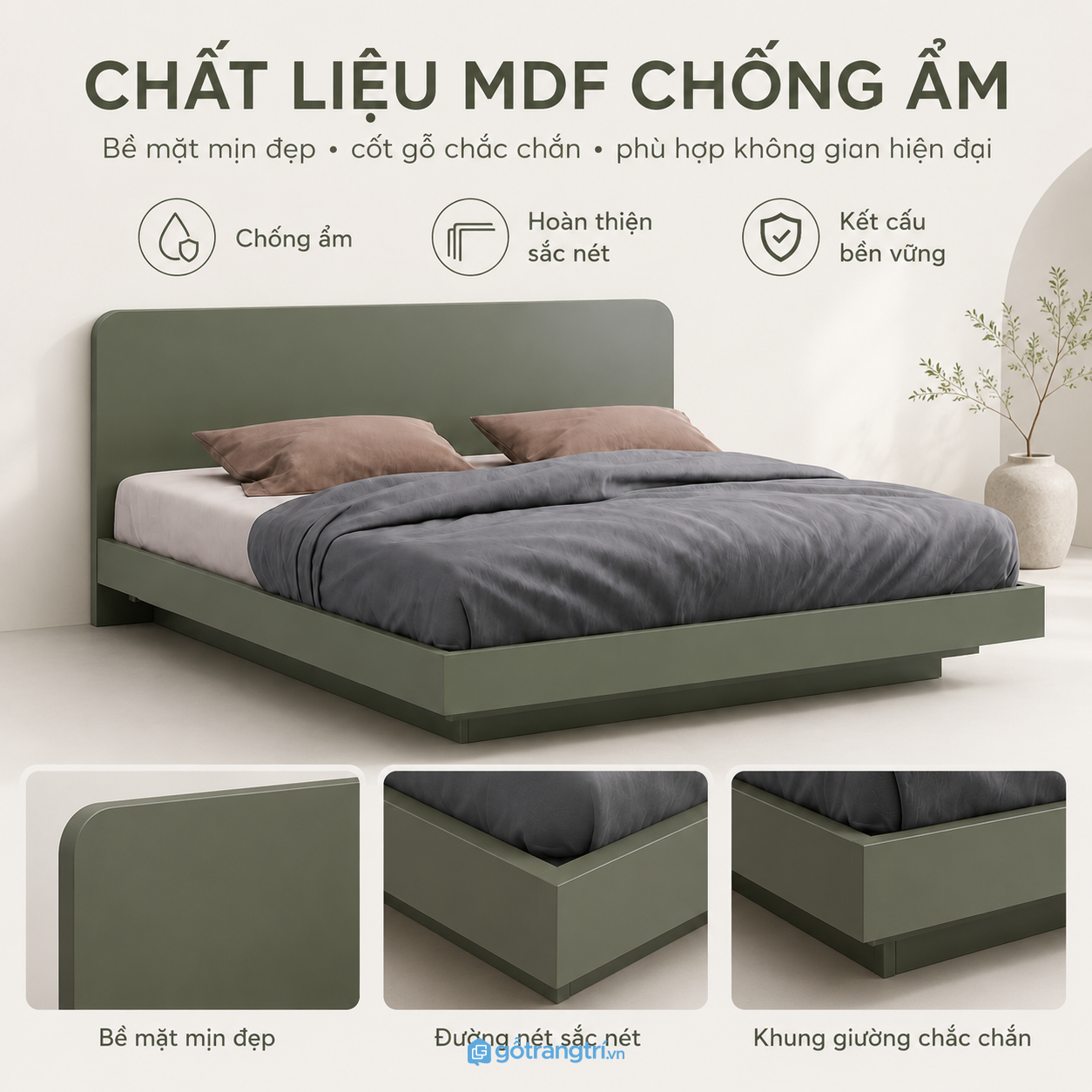 Chất liệu MDF chống ẩm bền đẹp theo thời gian