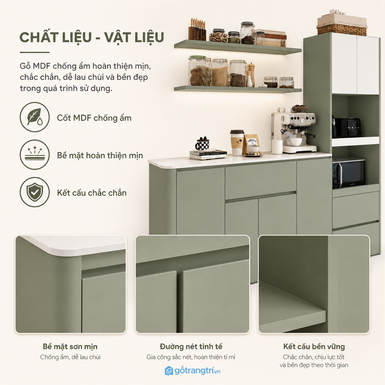 Chất liệu MDF lõi xanh chống ẩm bền đẹp Chất liệu MDF lõi xanh chống ẩm bền đẹp
