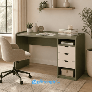 Chi tiết thiết kế Bàn làm việc có hộc tủ 3 ngăn hiện đại 120cm GHS-4014