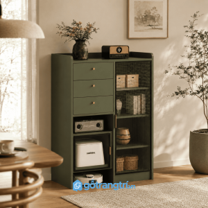 Chi tiết thiết kế Tủ lưu Tủ lưu trữ cửa kính sọc 80cm đa năng cho nhiều không giantrữ cửa kính sọc 80cm hiện đại GHS-5060