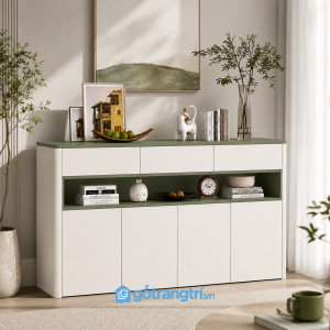 Chi tiết thiết kế Tủ Trang Trí Phòng Khách Màu Xanh Olive GHS-5024