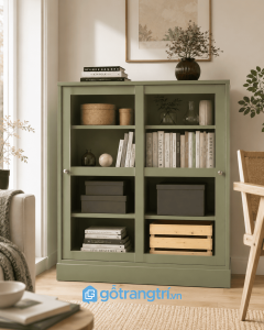 Chi tiết thiết kế Tủ trưng bày cánh kính màu trắng hiện đại GHS-2005