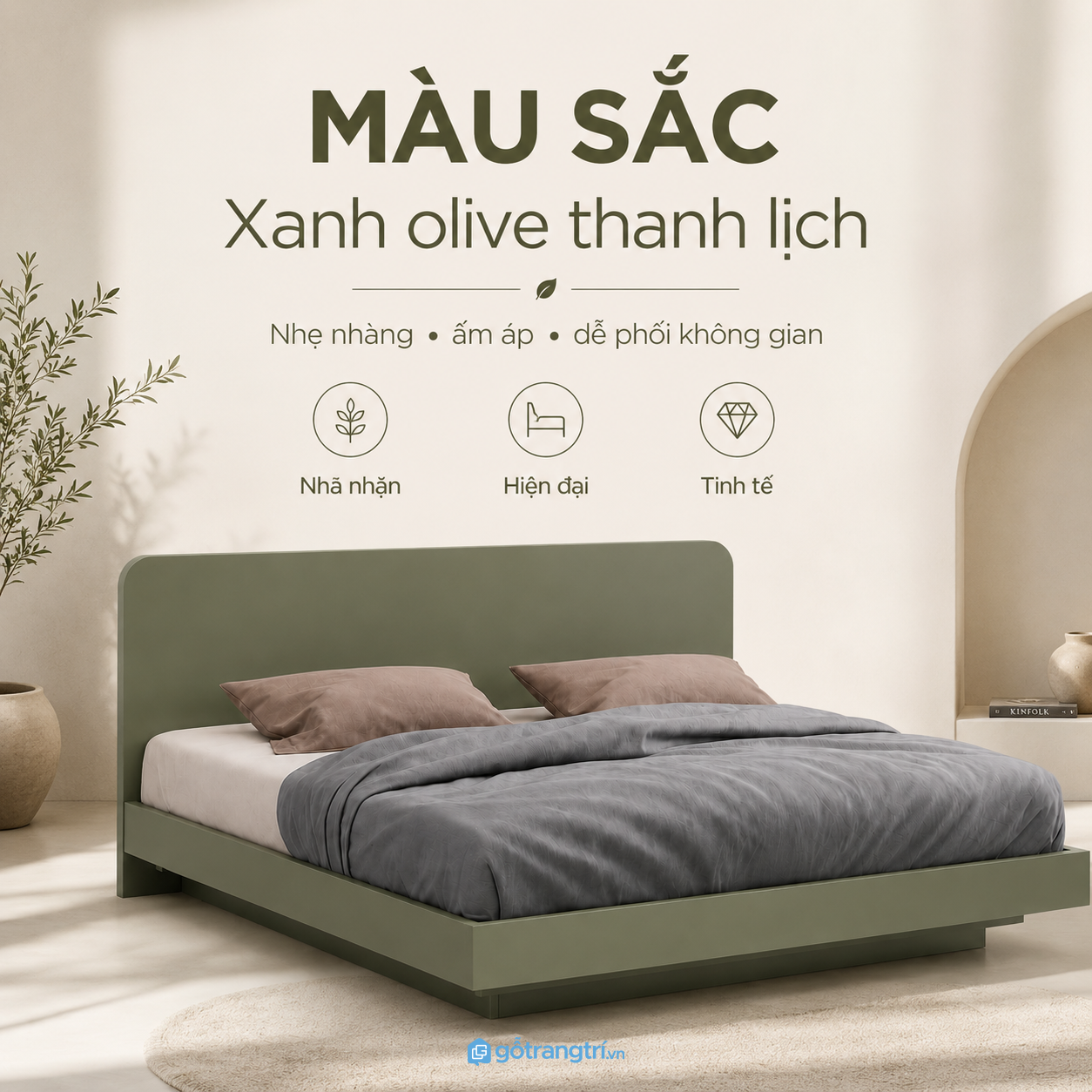 Dễ dàng kết hợp với nhiều món nội thất phòng ngủ