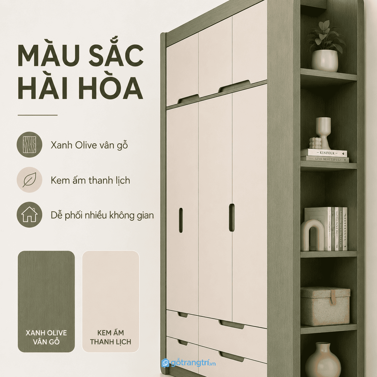 Dễ kết hợp với nhiều món nội thất phòng ngủ
