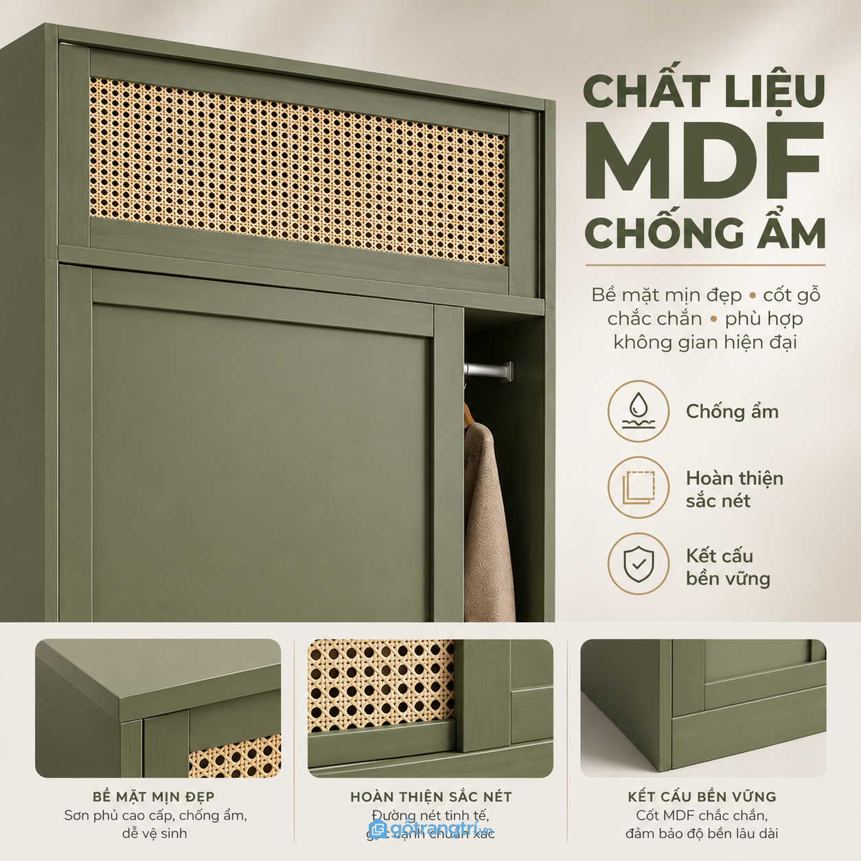 Điểm nhấn mây đan mang lại vẻ đẹp tự nhiên