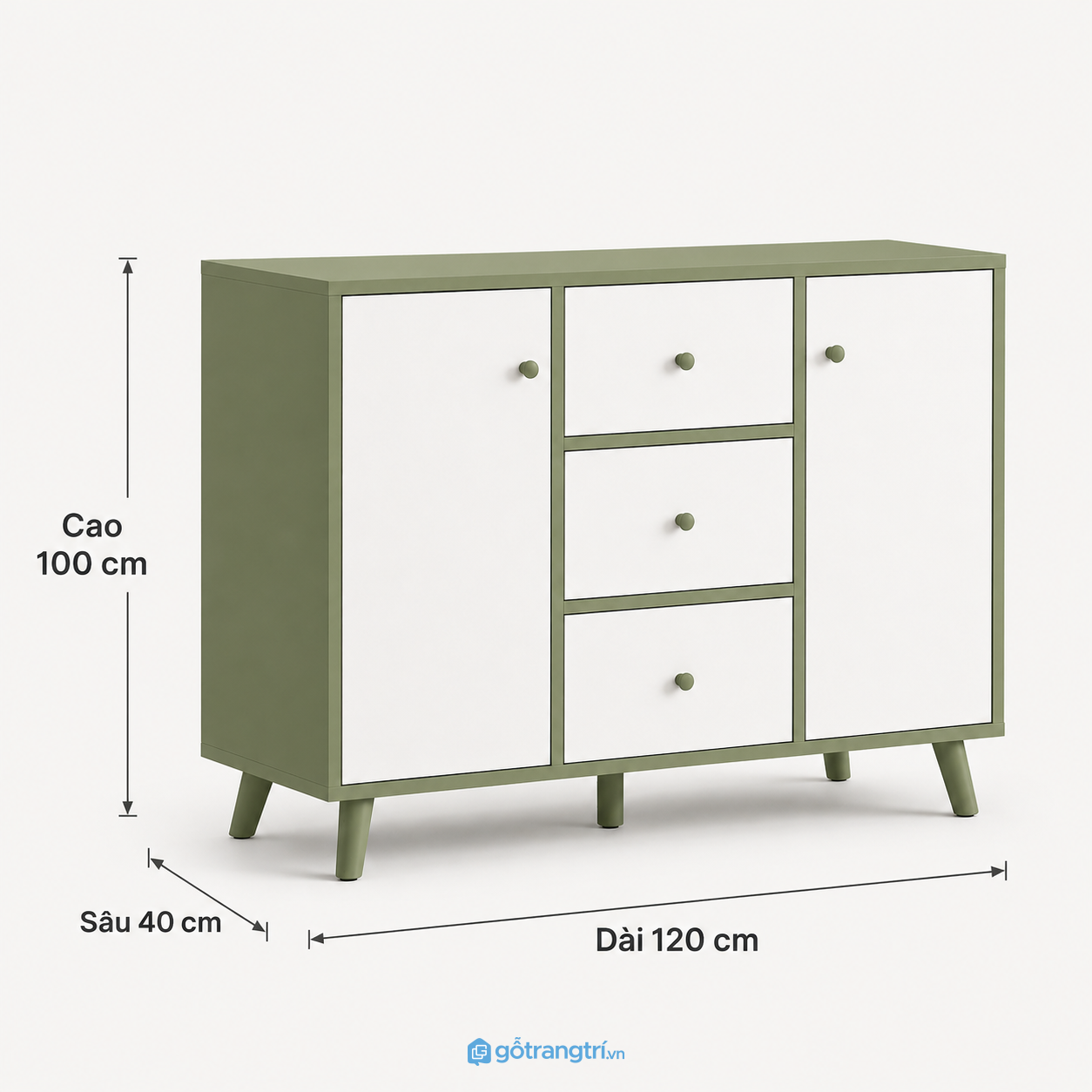 Tủ giày hiện đại màu xanh trắng 120cm