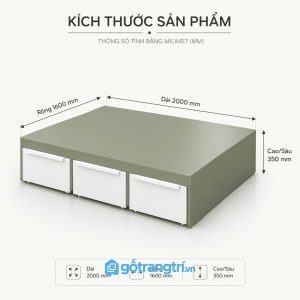 Giường ngủ có ngăn kéo lưu trữ dưới gầm tối ưu diện tích phòng ngủ