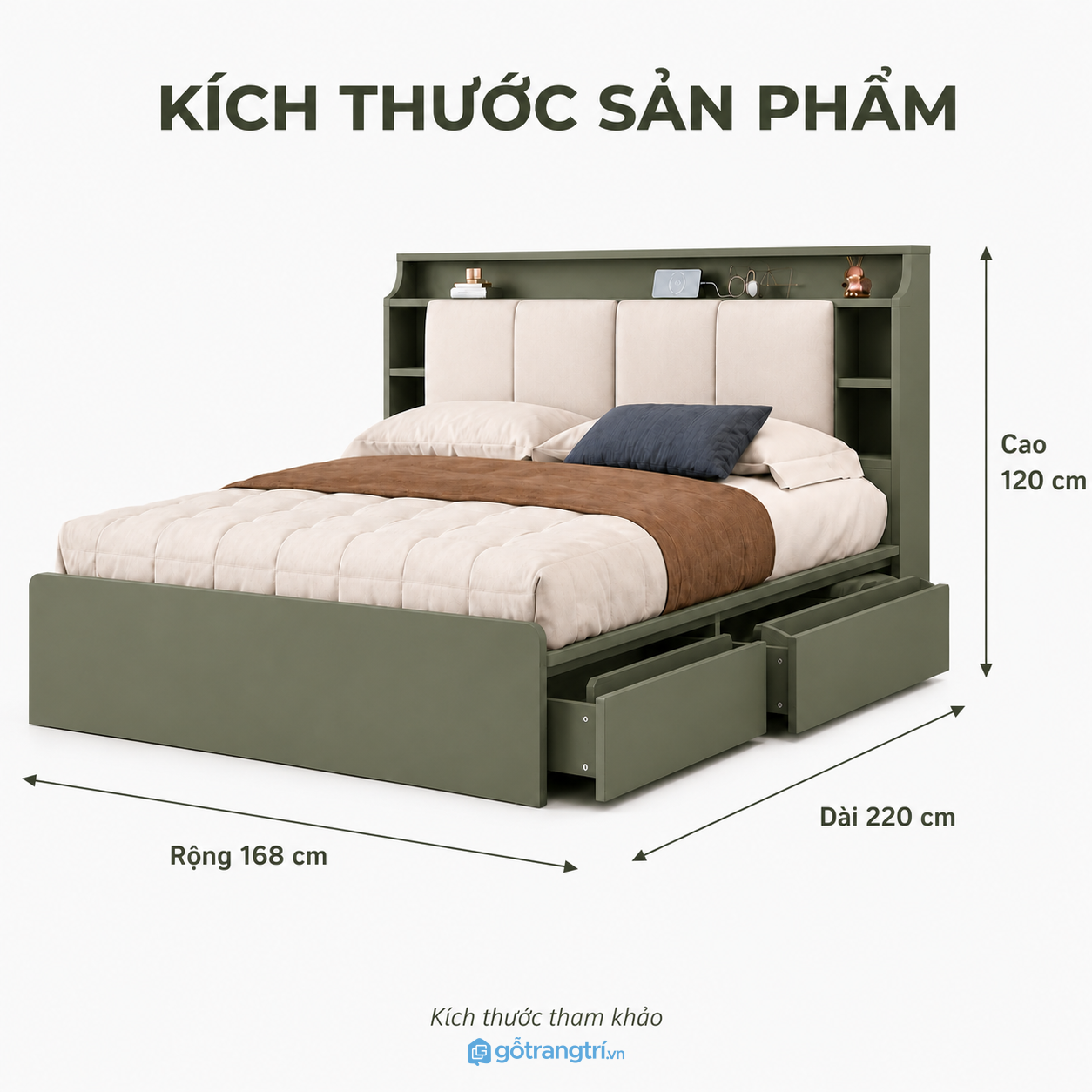 Giường ngủ đa năng có ngăn kéo và kệ đầu giường tối ưu diện tích phòng ngủ Giường ngủ đa năng có ngăn kéo và kệ đầu giường tối ưu diện tích phòng ngủ