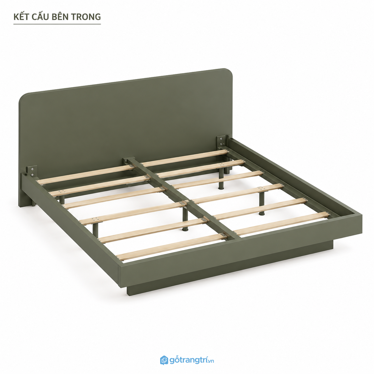 Giường Ngủ Màu Xanh Olive Hiện Đại 1m8 GHS-9007 - hình ảnh thực tế 1
