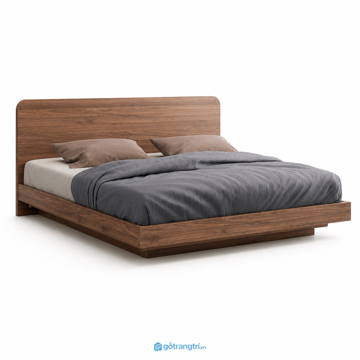 Giường Ngủ Màu Xanh Olive Hiện Đại 1m8 GHS-9007 - Lọt đệm 1m8x2m - Màu gỗ 613