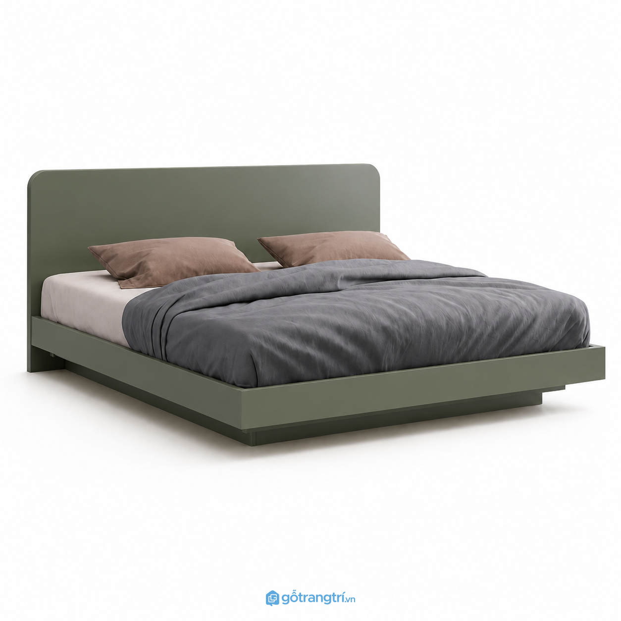 Giường Ngủ Màu Xanh Olive Hiện Đại 1m8 GHS-9007 - Lọt đệm 1m8x2m - Xanh olive