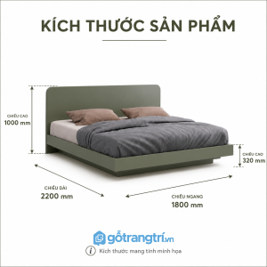 Giường ngủ màu xanh olive hiện đại mang đến không gian nghỉ ngơi tinh giản và tiện nghi