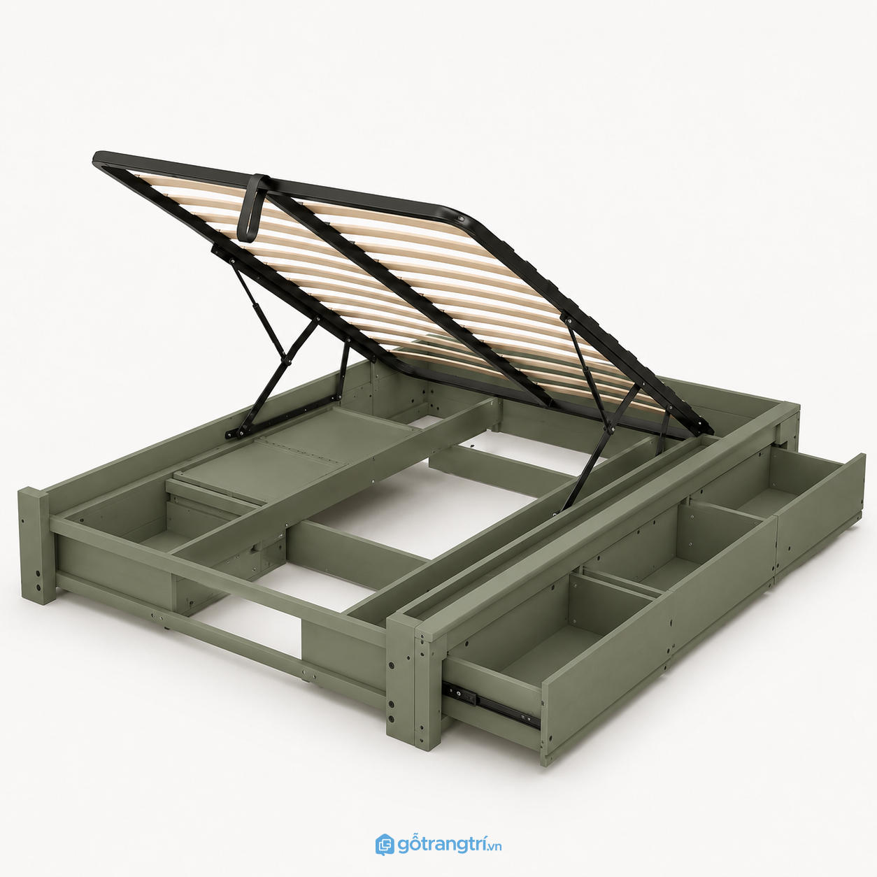 Giường ngủ nâng hạ có ngăn kéo lưu trữ GHS-9021 - hình ảnh thực tế 1 Giường ngủ nâng hạ có ngăn kéo lưu trữ GHS-9021 - hình ảnh thực tế 1