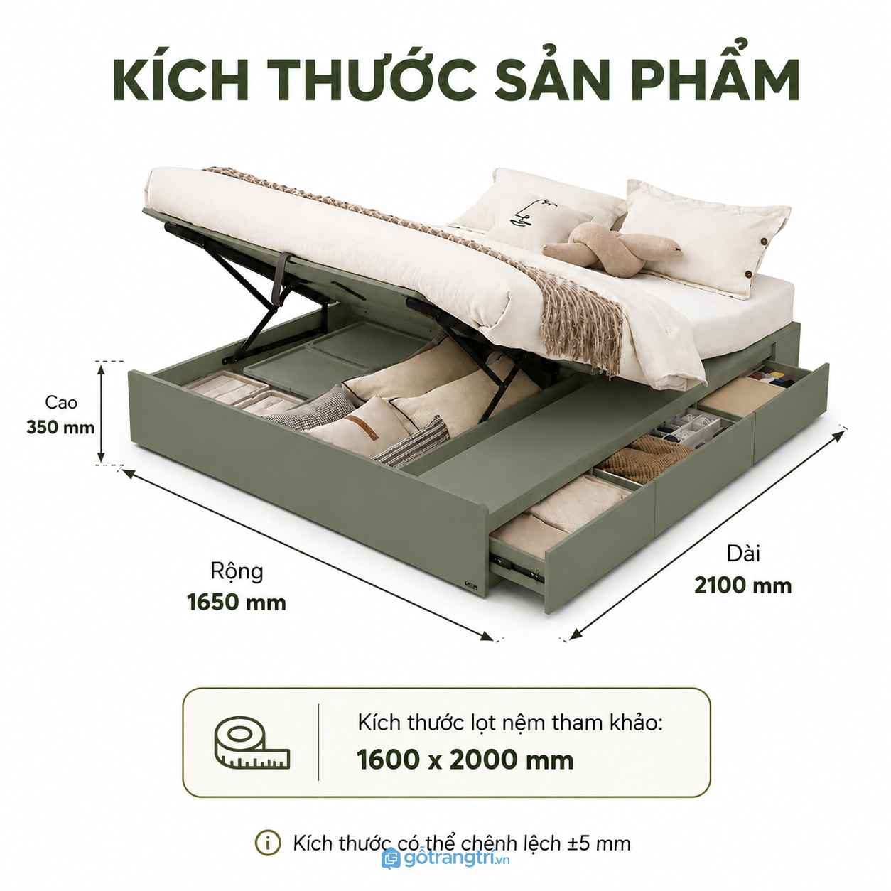 Giường ngủ nâng hạ có ngăn kéo lưu trữ tối ưu diện tích phòng ngủ Giường ngủ nâng hạ có ngăn kéo lưu trữ tối ưu diện tích phòng ngủ