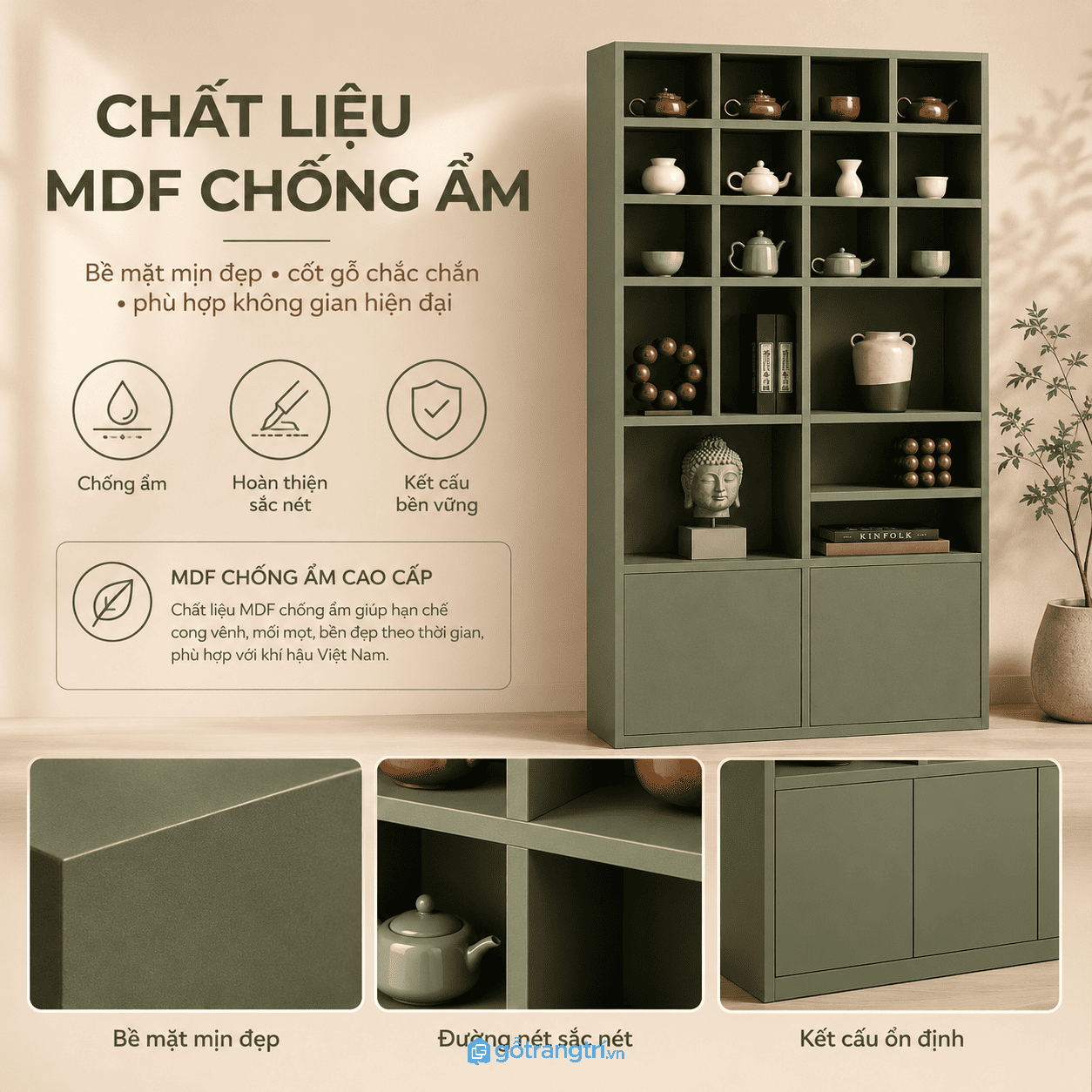 Gỗ công nghiệp chống ẩm, bền đẹp theo thời gian