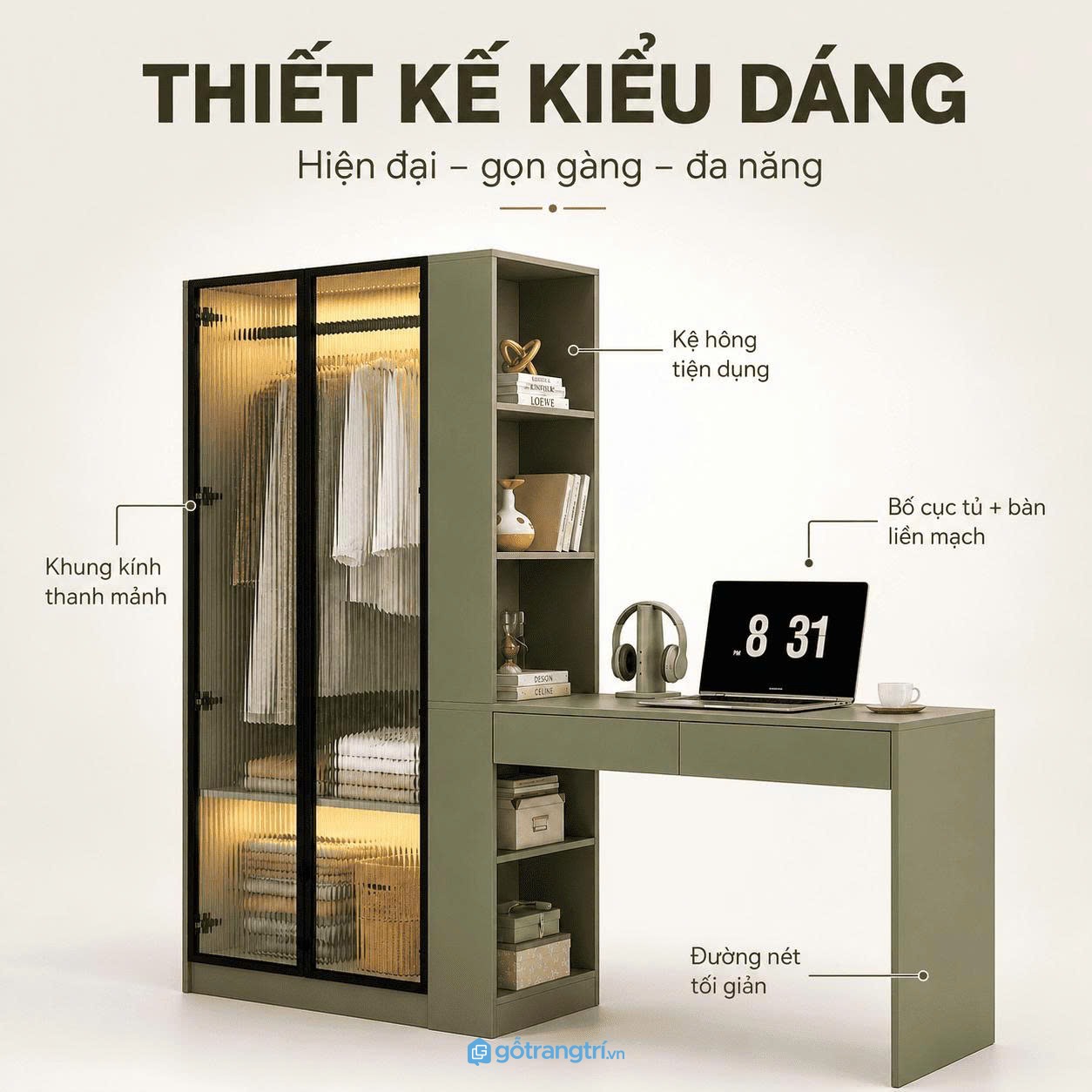 Hệ cánh kính và đèn LED tăng tính thẩm mỹ