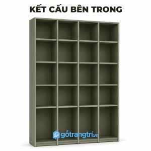 Kệ Sách Đứng Nhiều Ngăn Màu Xanh Olive Hiện Đại GHS-2004 - hình ảnh thực tế 1