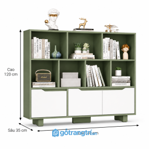 Kệ sách trang trí phòng khách nhiều ngăn, dễ phối nội thất