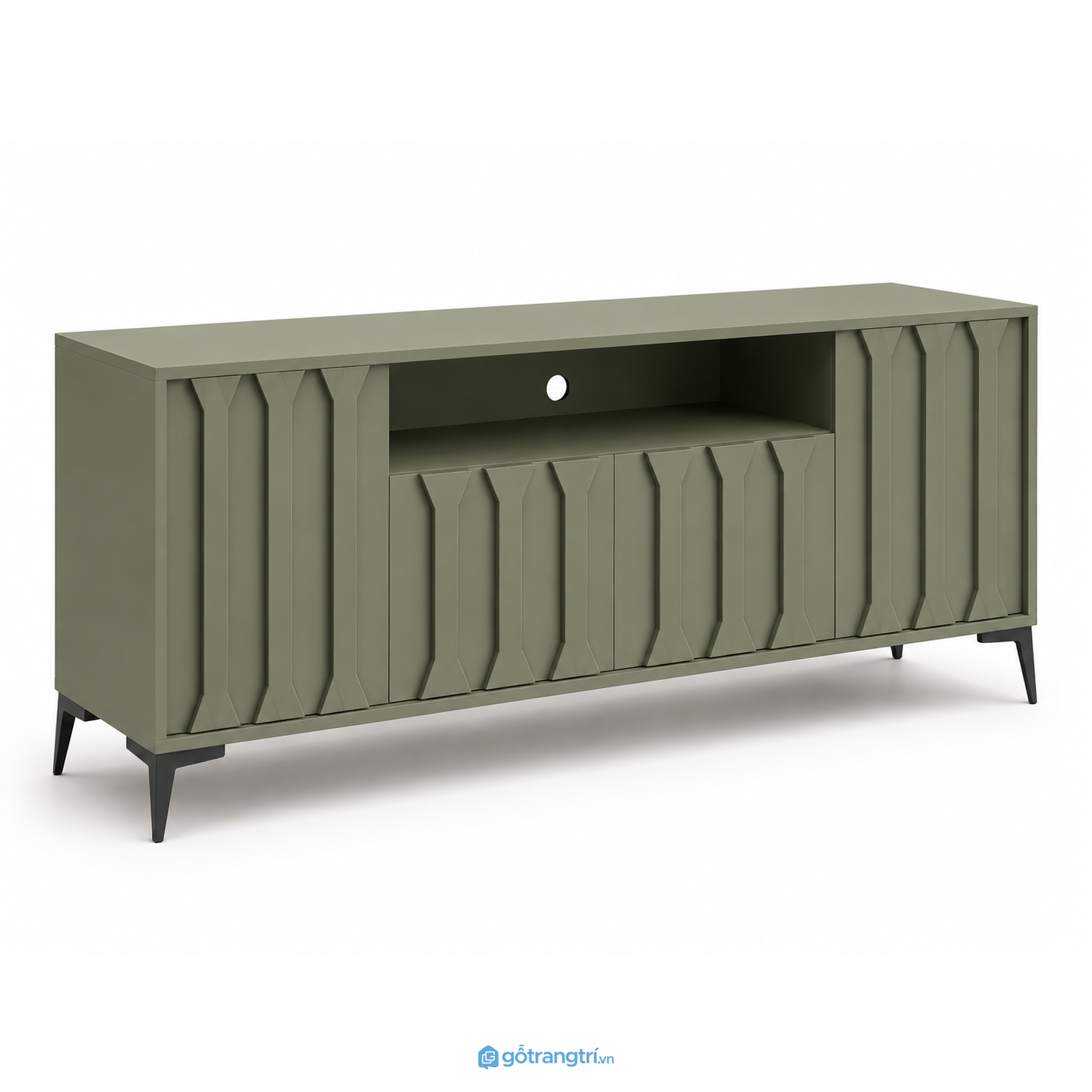 Kệ Tivi Màu Xanh Olive Hiện Đại GHS-3002 - 180x400x80cm - Xanh olive - GHS-3002a