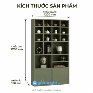 Kệ trưng bày nhiều ngăn 120cm tối ưu không gian lưu trữ và trang trí