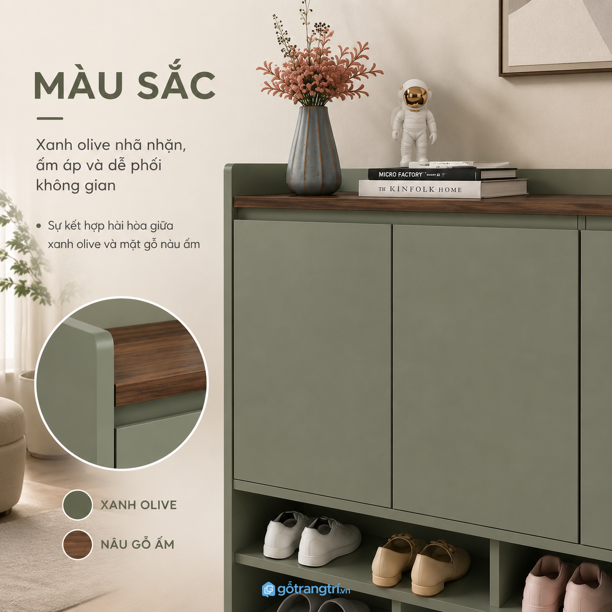 Kết hợp lưu trữ và trang trí tiện lợi Kết hợp lưu trữ và trang trí tiện lợi