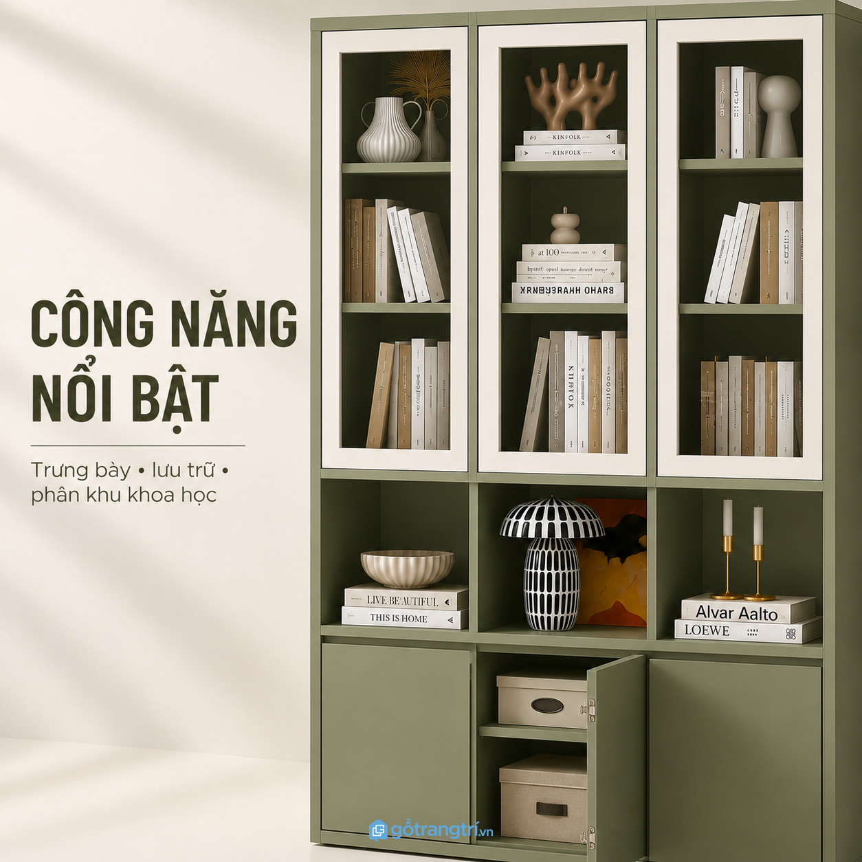 Kết hợp lưu trữ và trưng bày trong cùng một sản phẩm Kết hợp lưu trữ và trưng bày trong cùng một sản phẩm