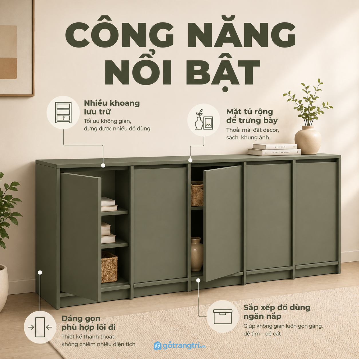 Không gian lưu trữ rộng rãi và khoa học