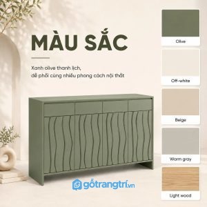 Màu xanh olive hiện đại dễ phối nội thất