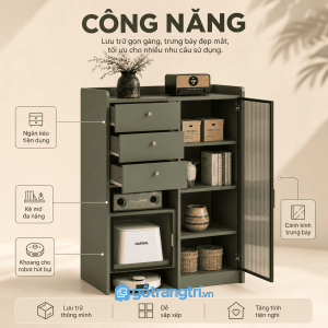 Nhiều ngăn chứa giúp sắp xếp đồ dùng khoa học