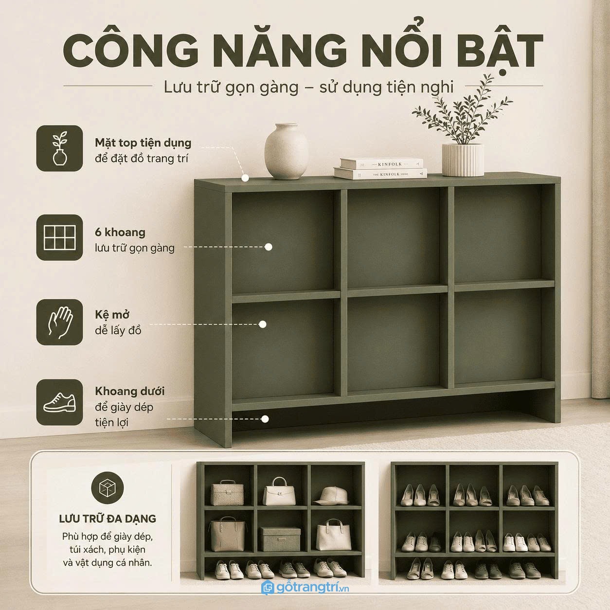 Nhiều ngăn lưu trữ giúp sắp xếp khoa học Nhiều ngăn lưu trữ giúp sắp xếp khoa học