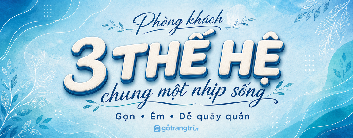 Phòng khách cho gia đình 3 thế hệ: bố trí sao cho gọn, êm và dễ quây quần?