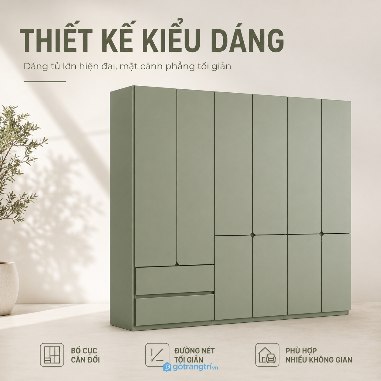 Thiết kế bo góc mềm mại tạo điểm nhấn hiện đại