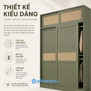 Thiết kế cửa lùa giúp tối ưu diện tích phòng ngủ