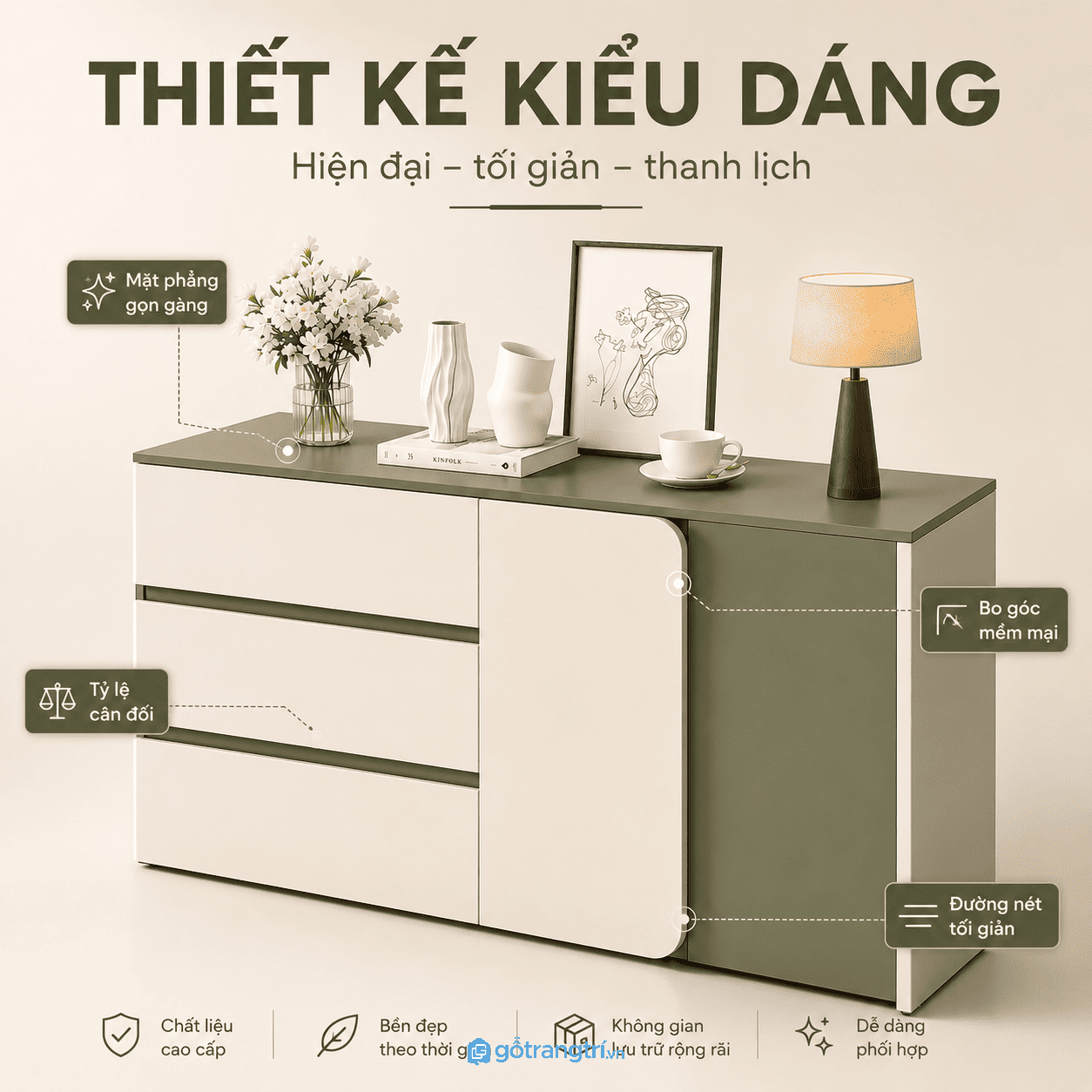 Thiết kế hiện đại, bo cong tinh tế Thiết kế hiện đại, bo cong tinh tế
