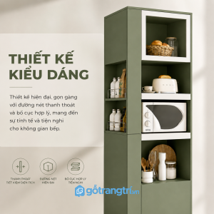 Thiết kế hiện đại, màu xanh rêu dễ tạo điểm nhấn
