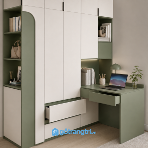 Thiết kế hiện đại, phối màu xanh rêu trắng dễ nhận diện