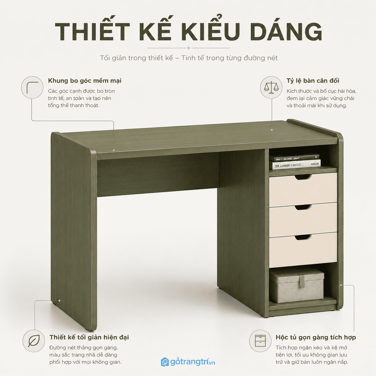 Thiết kế hiện đại phù hợp nhiều không gian