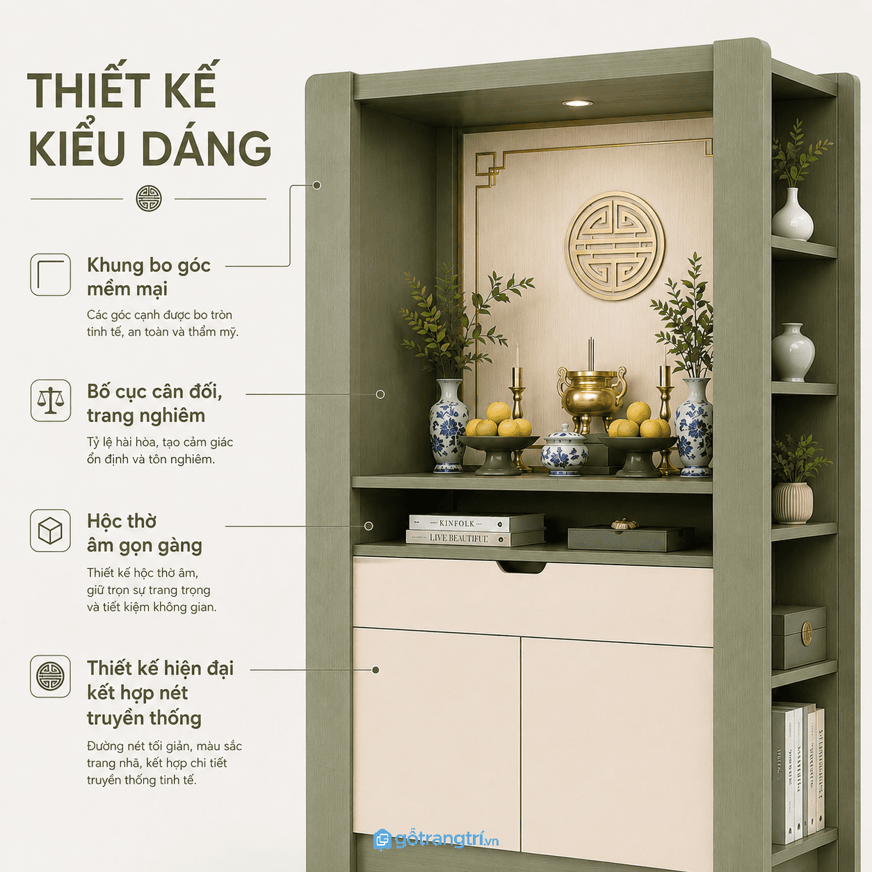 Thiết kế hiện đại phù hợp nhiều phong cách nội thất