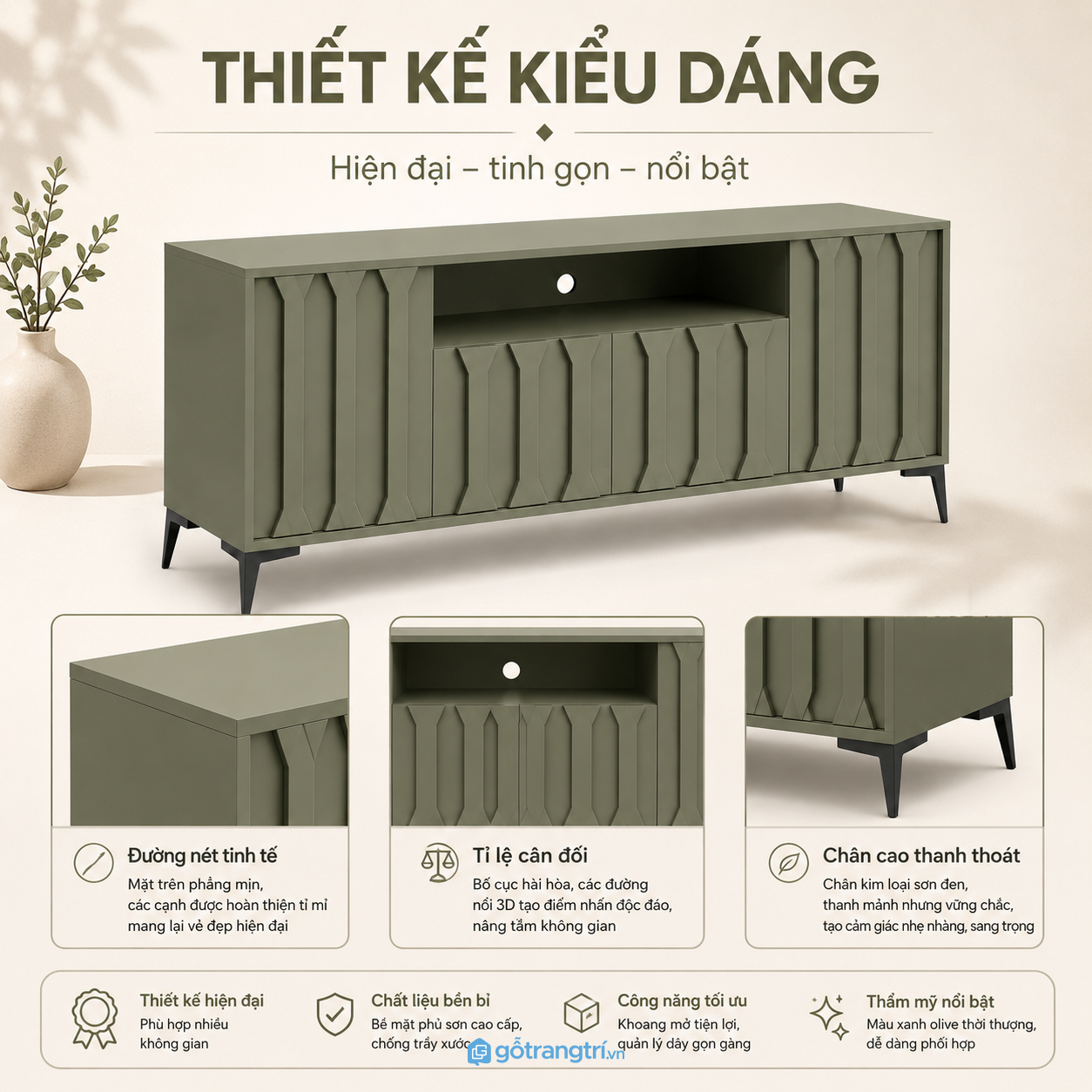 Thiết kế hiện đại, sang nhưng không nặng nề