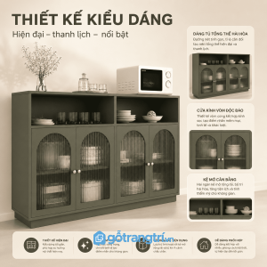 Thiết kế hiện đại với cửa kính sọc vòm nổi bật