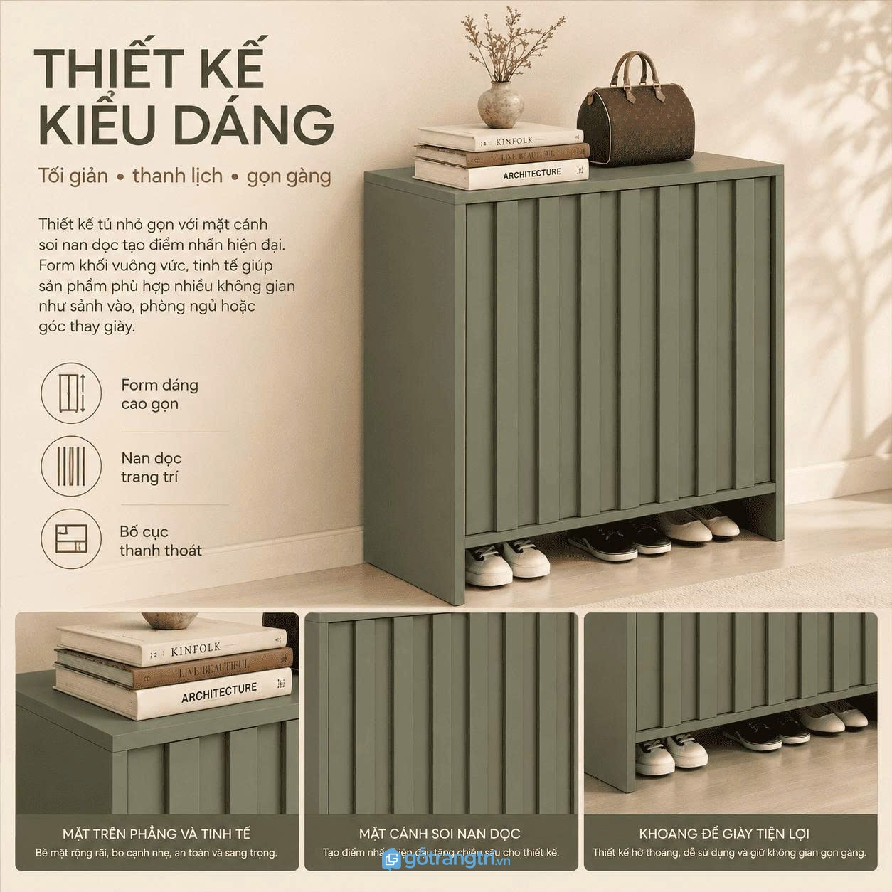 Thiết kế hiện đại với điểm nhấn nan dọc tinh tế