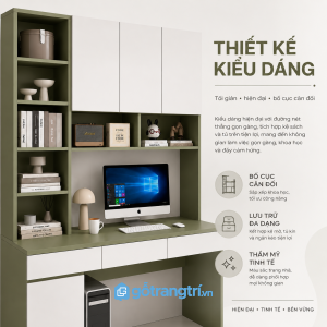 Thiết kế hiện đại với gam màu xanh olive nổi bật