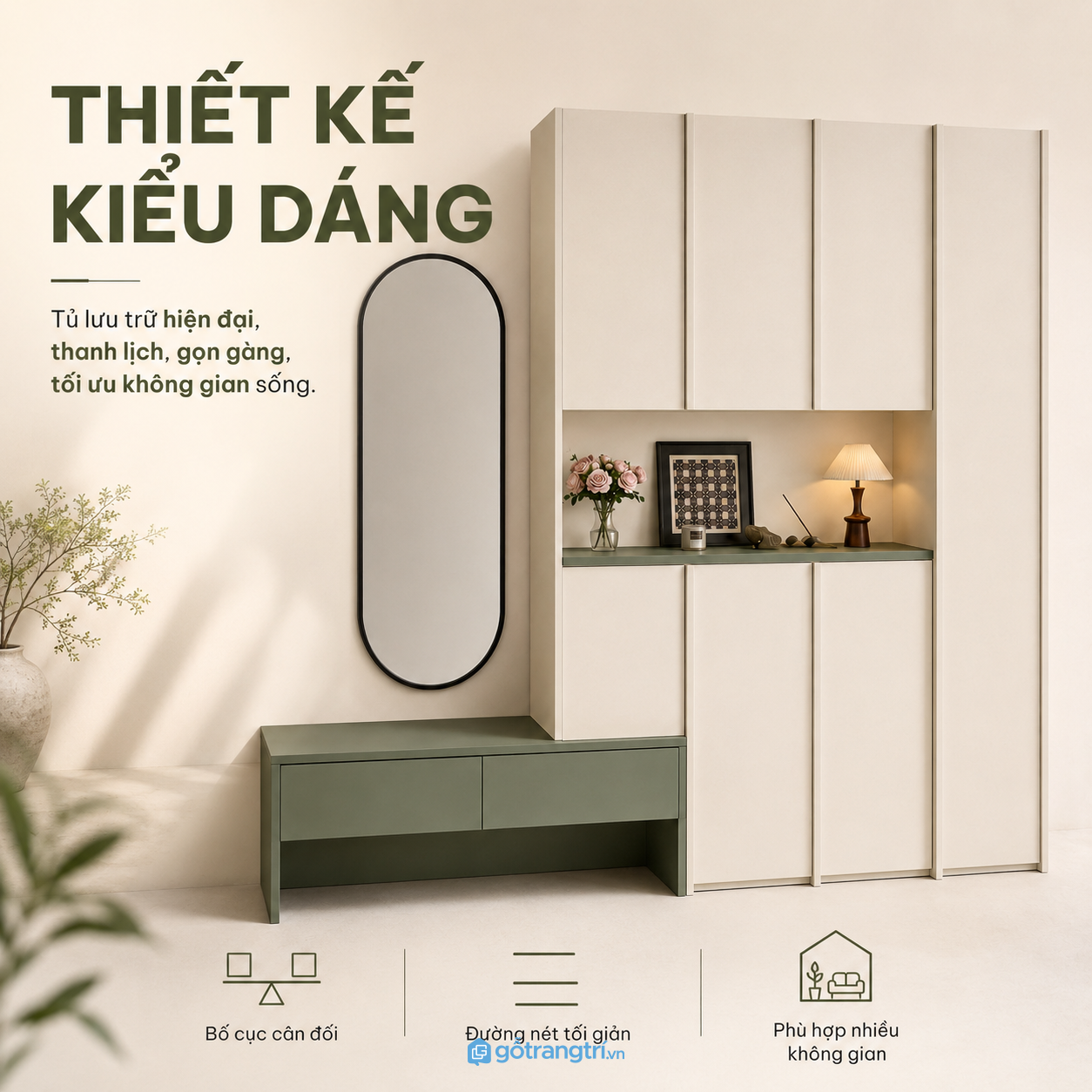 Thiết kế hiện đại với màu xanh olive thời thượng Thiết kế hiện đại với màu xanh olive thời thượng