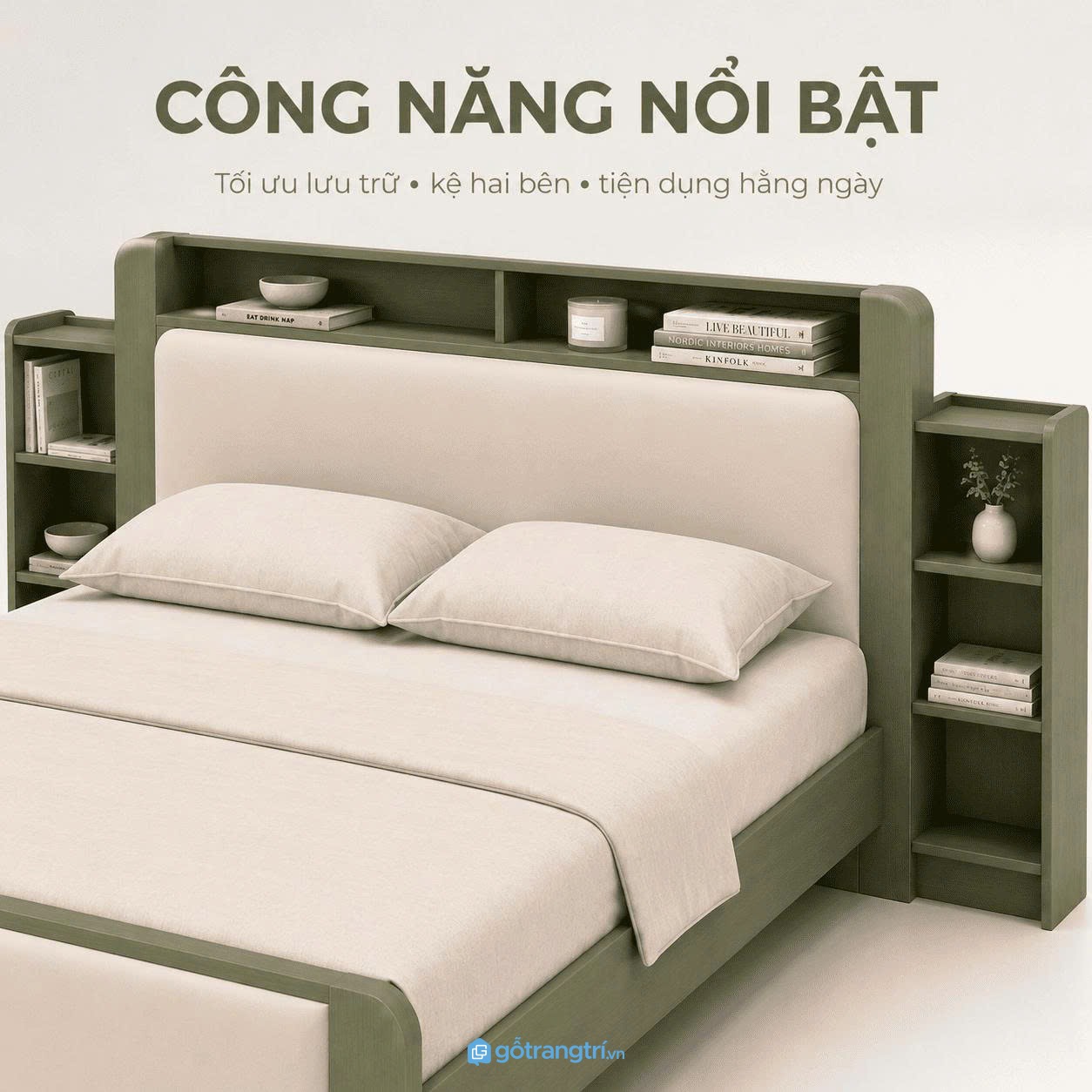 Tích hợp không gian lưu trữ tiện lợi