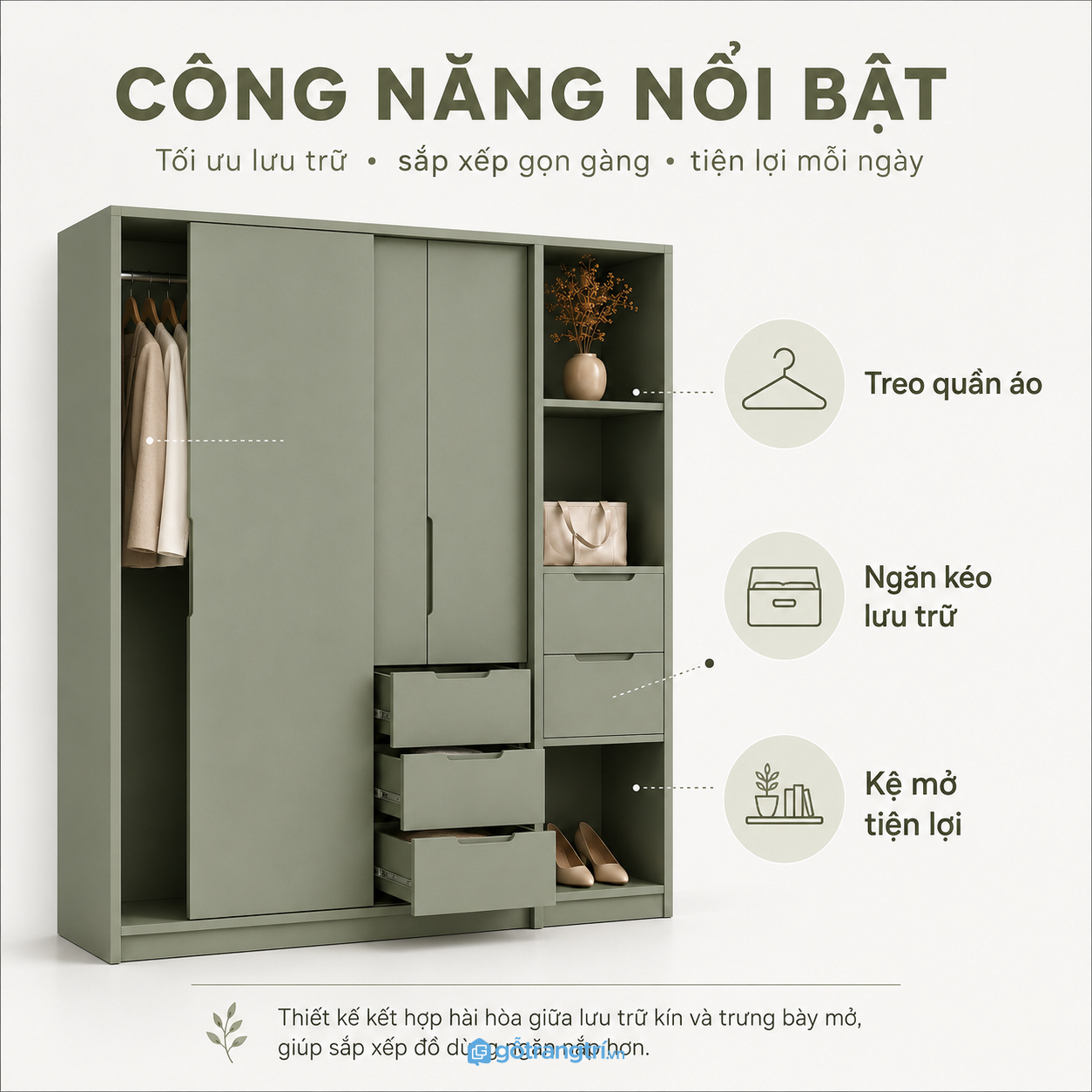 Tối ưu công năng lưu trữ cho gia đình hiện đại