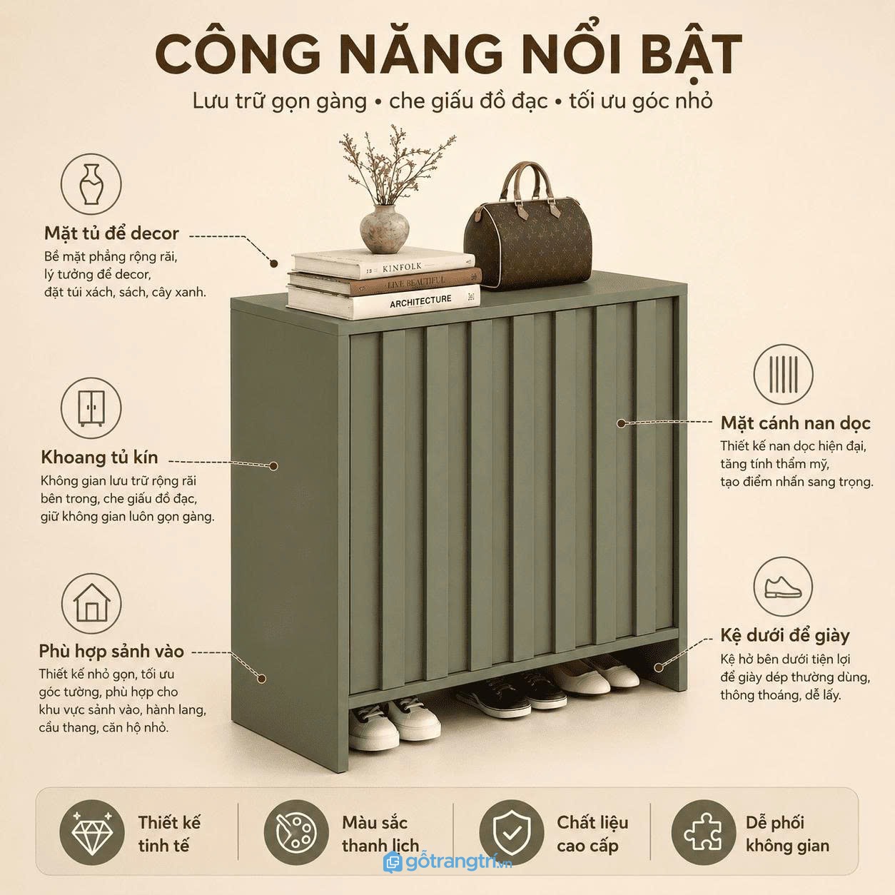 Tối ưu khả năng lưu trữ cho khu vực lối vào