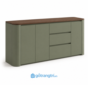 Tủ buffet bo góc màu xanh olive hiện đại GHS-5046